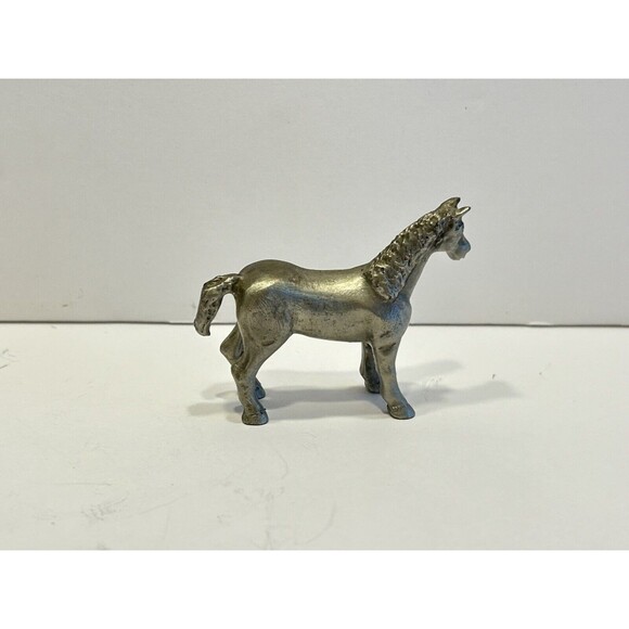 Vintage Collectible Fort Pewter Male Horse Figurine Animal. 2.5” - Picture 4 of 8